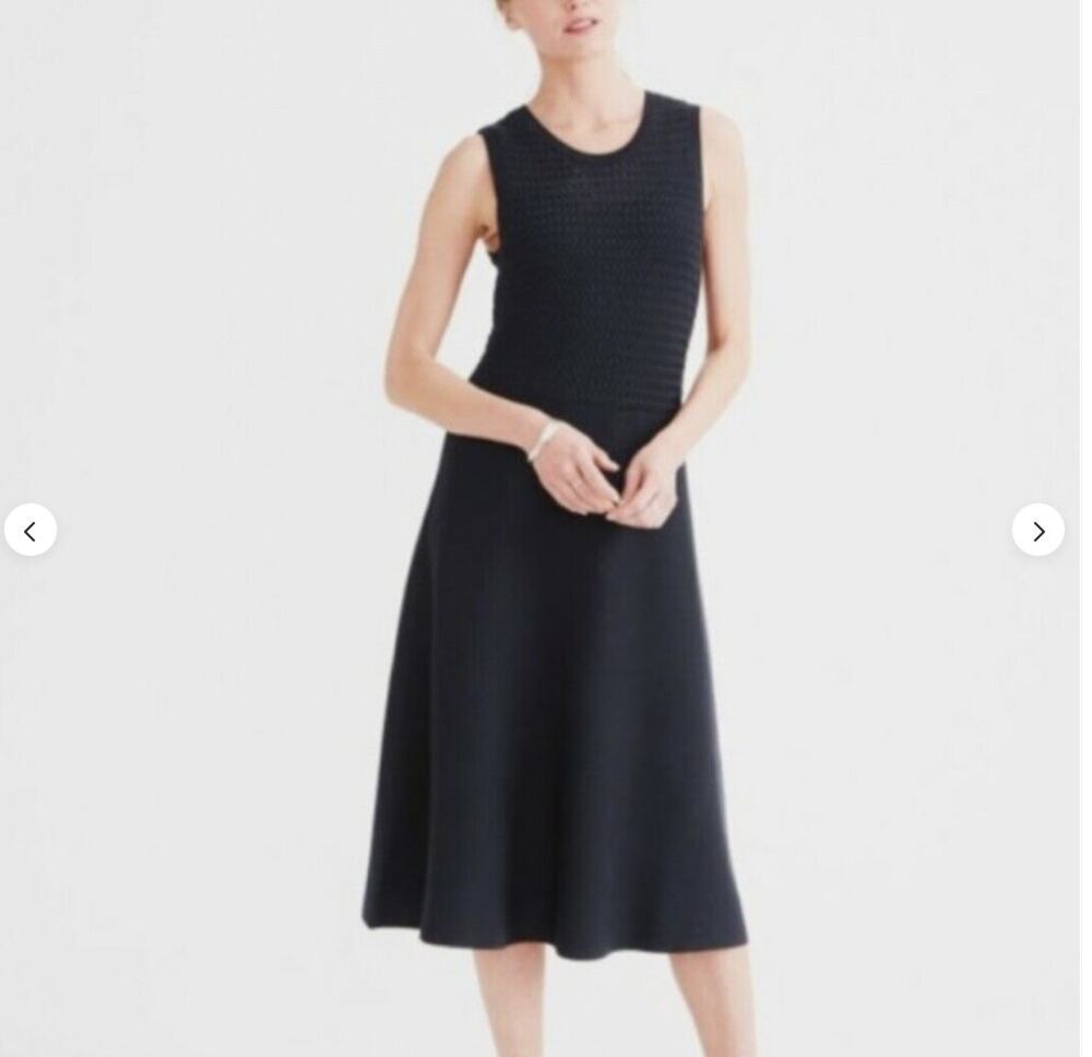 Eileen Fisher Washable Wool Crepe Sleeveless Knit Black Italian Yarn Size XXS